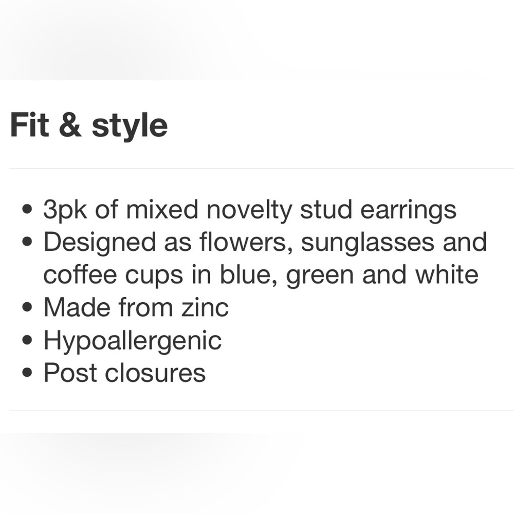 Kate Spade X Target Mixed Stud Earrings 3 Pack - Picture 4 of 5